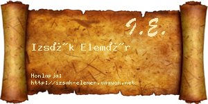 Izsák Elemér névjegykártya