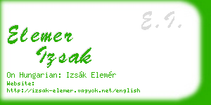 elemer izsak business card