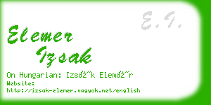 elemer izsak business card